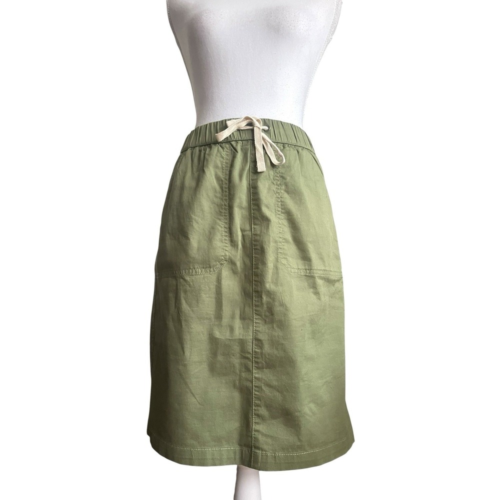 Pact Organic Cotton Daily Twill Utility Skirt Olivine Green Size‎ XS Knee Length - Picture 8 of 14